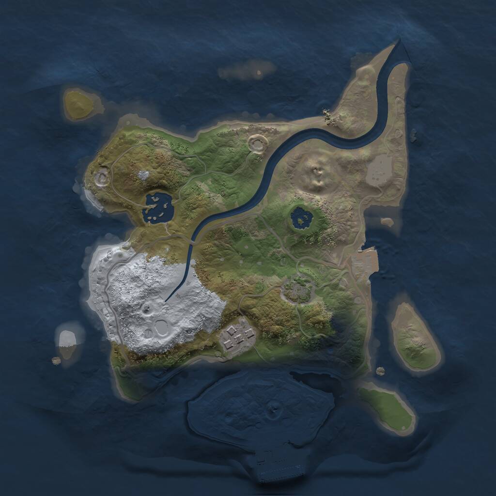 Rust Map: Procedural Map, Size: 2300, Seed: 2113396574, 7 Monuments