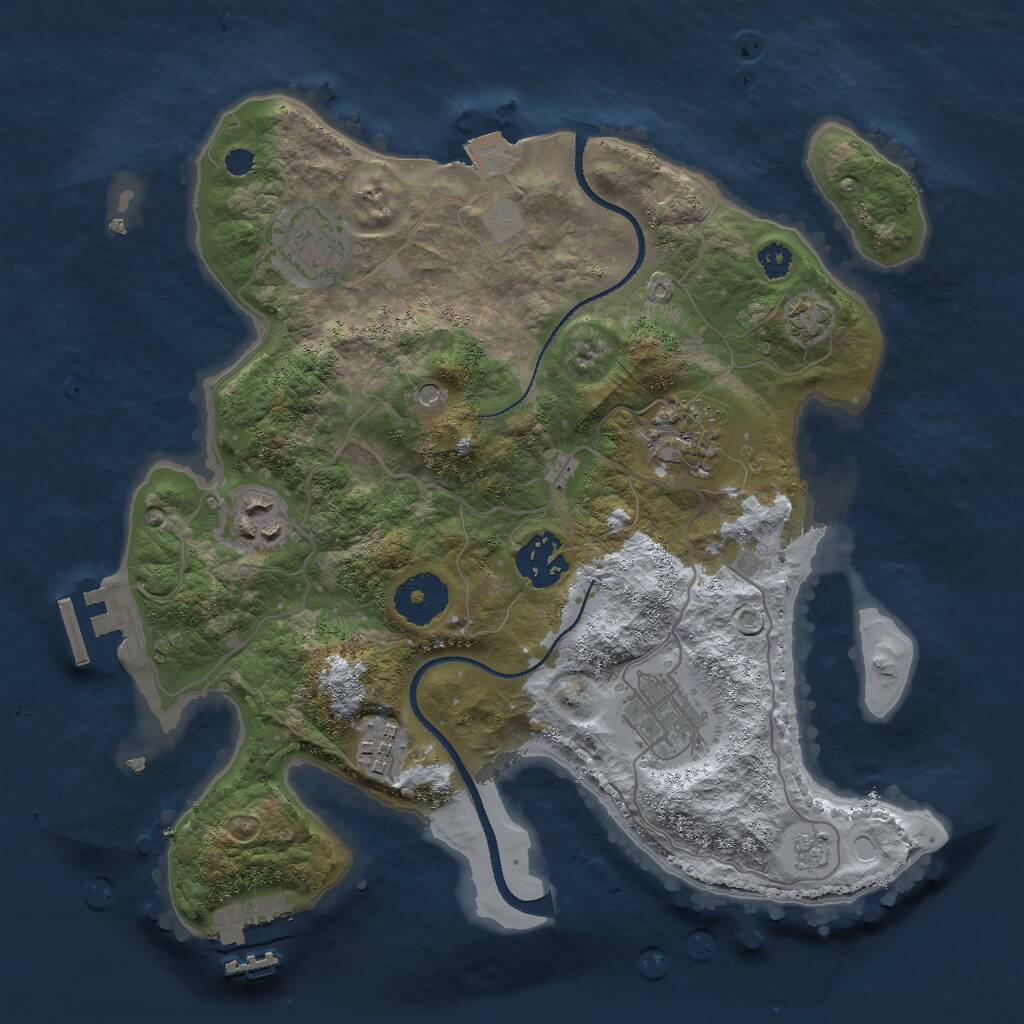 Rust Map: Procedural Map, Size: 3000, Seed: 61374, 12 Monuments