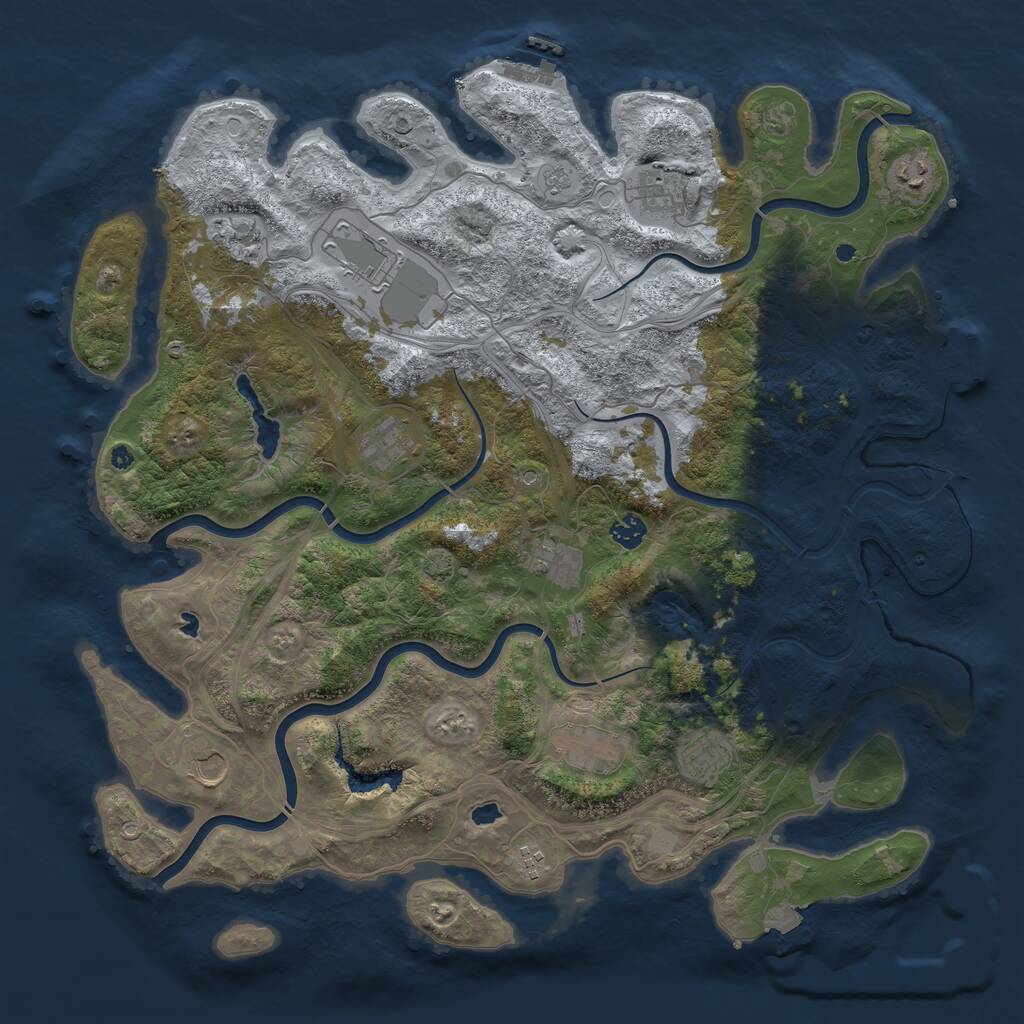 Rust Map: Procedural Map, Size: 4500, Seed: 946762880, 19 Monuments