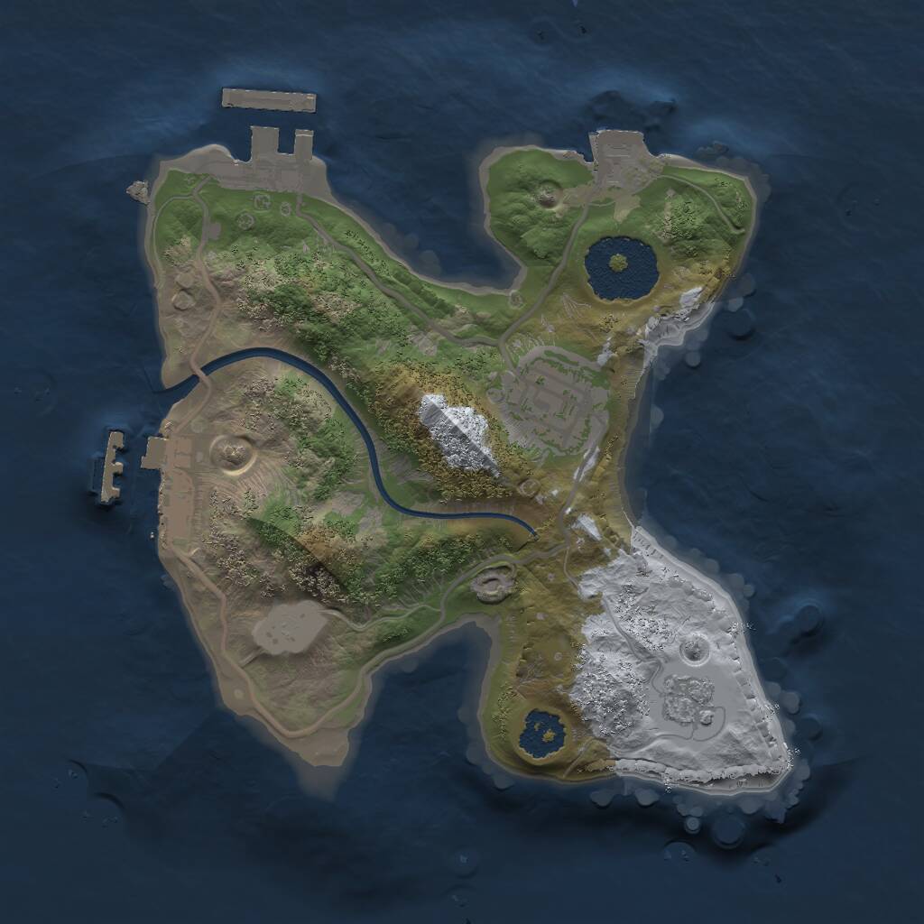 Rust Map: Procedural Map, Size: 2000, Seed: 462985056, 5 Monuments