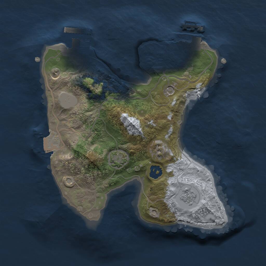 Rust Map: Procedural Map, Size: 2000, Seed: 462985056, 6 Monuments