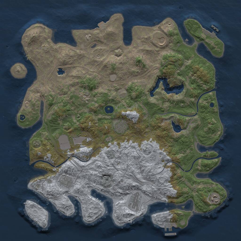 Rust Map: Procedural Map, Size: 4250, Seed: 1354968044, 14 Monuments