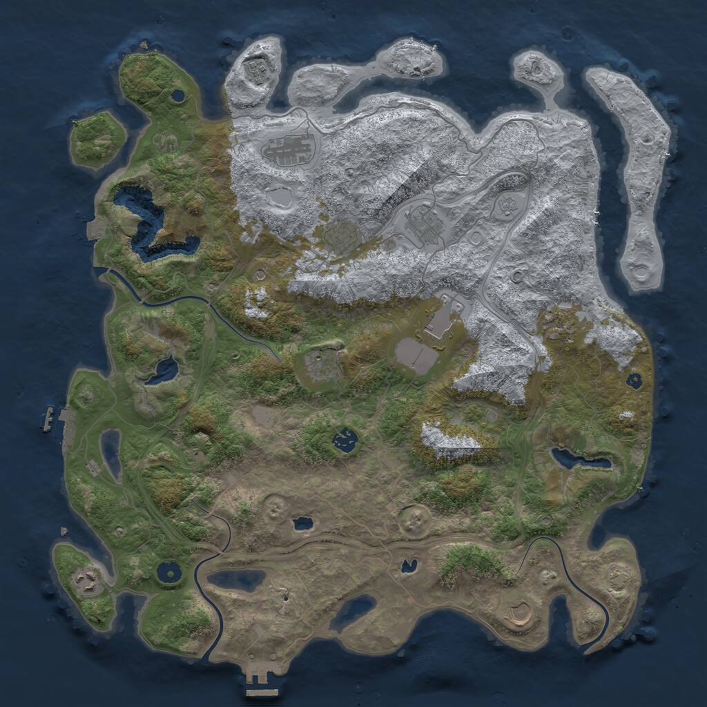 Rust Map: Procedural Map, Size: 4500, Seed: 1489827422, 16 Monuments