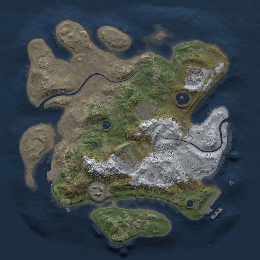 Rust Map: Procedural Map, Size: 3000, Seed: 1885211557, 9 Monuments