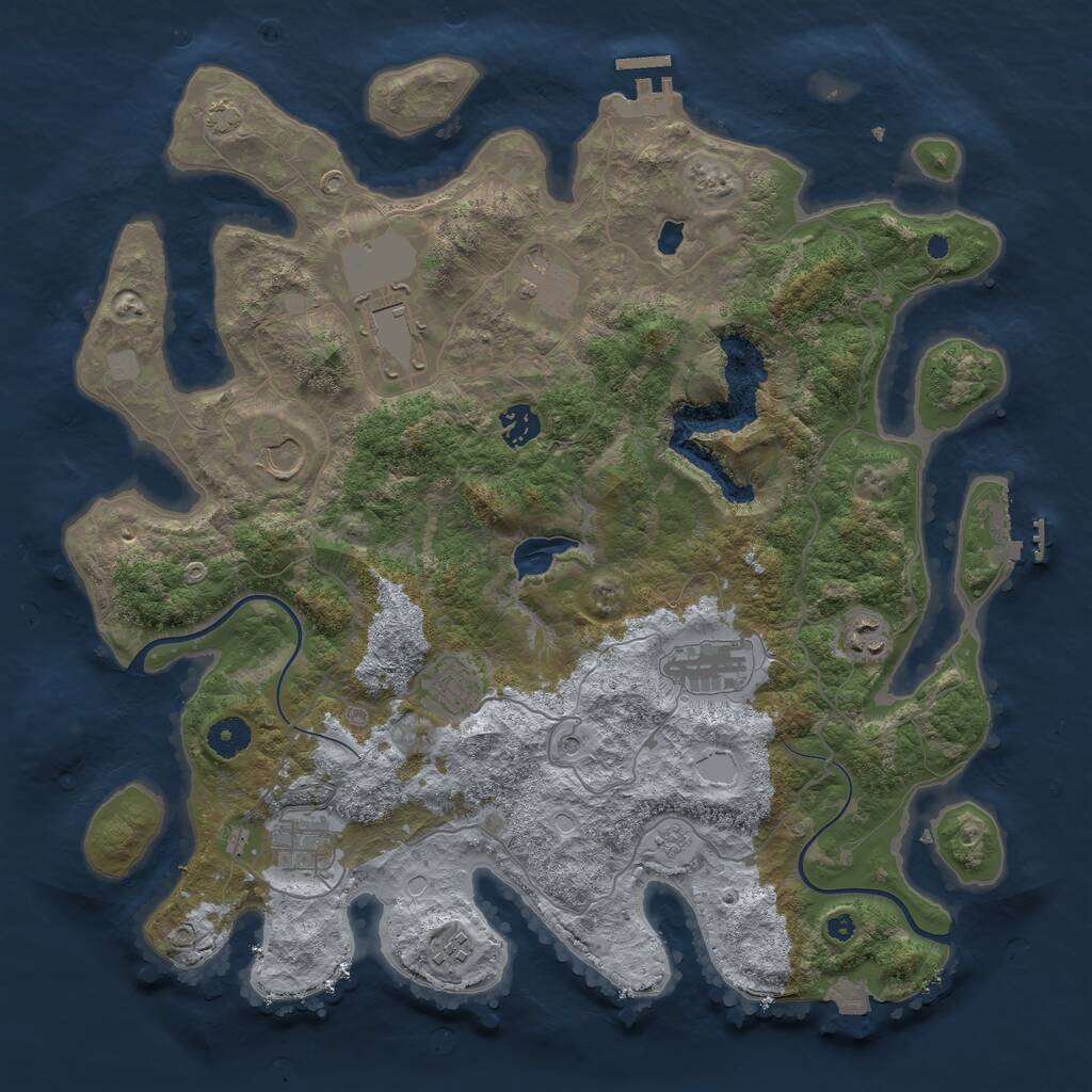 Rust Map: Procedural Map, Size: 4000, Seed: 283861736, 15 Monuments