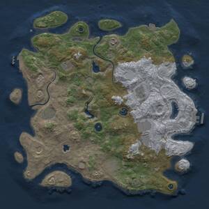 Thumbnail Rust Map: Procedural Map, Size: 4000, Seed: 857412589, 15 Monuments