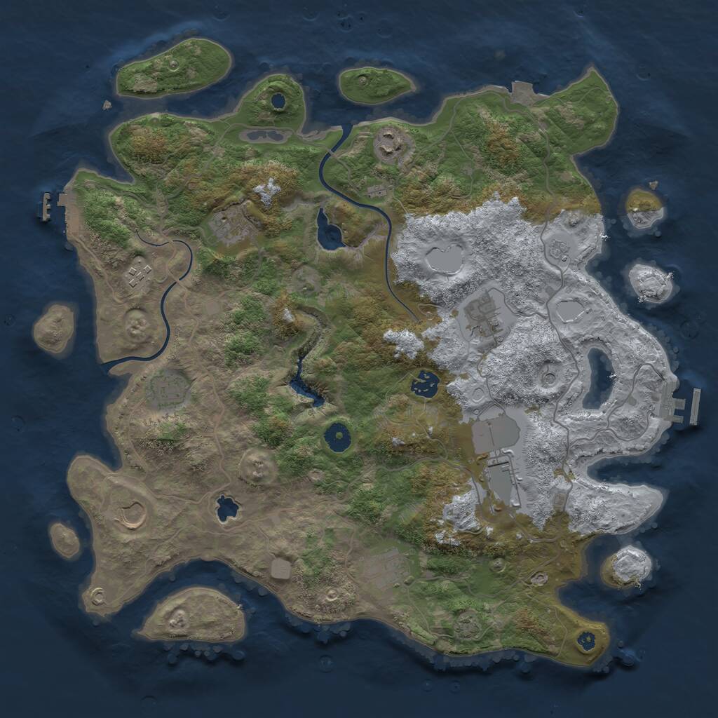 Rust Map: Procedural Map, Size: 4000, Seed: 857412589, 15 Monuments