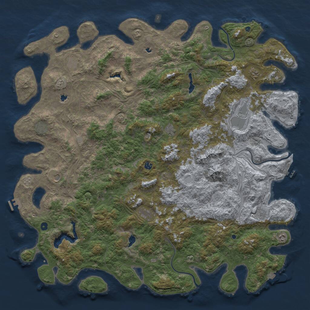 Rust Map: Procedural Map, Size: 6000, Seed: 1937, 17 Monuments