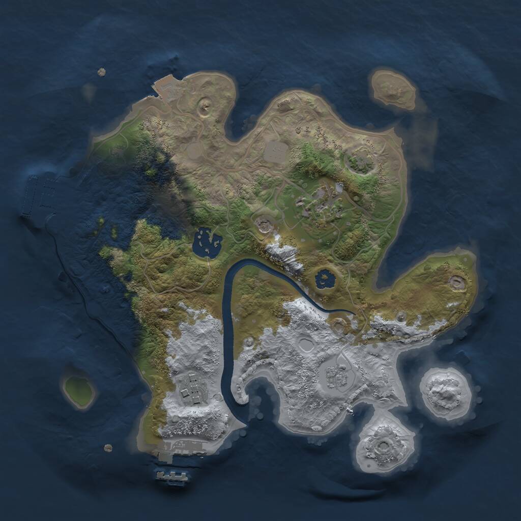 Rust Map: Procedural Map, Size: 2576, Seed: 50000, 9 Monuments