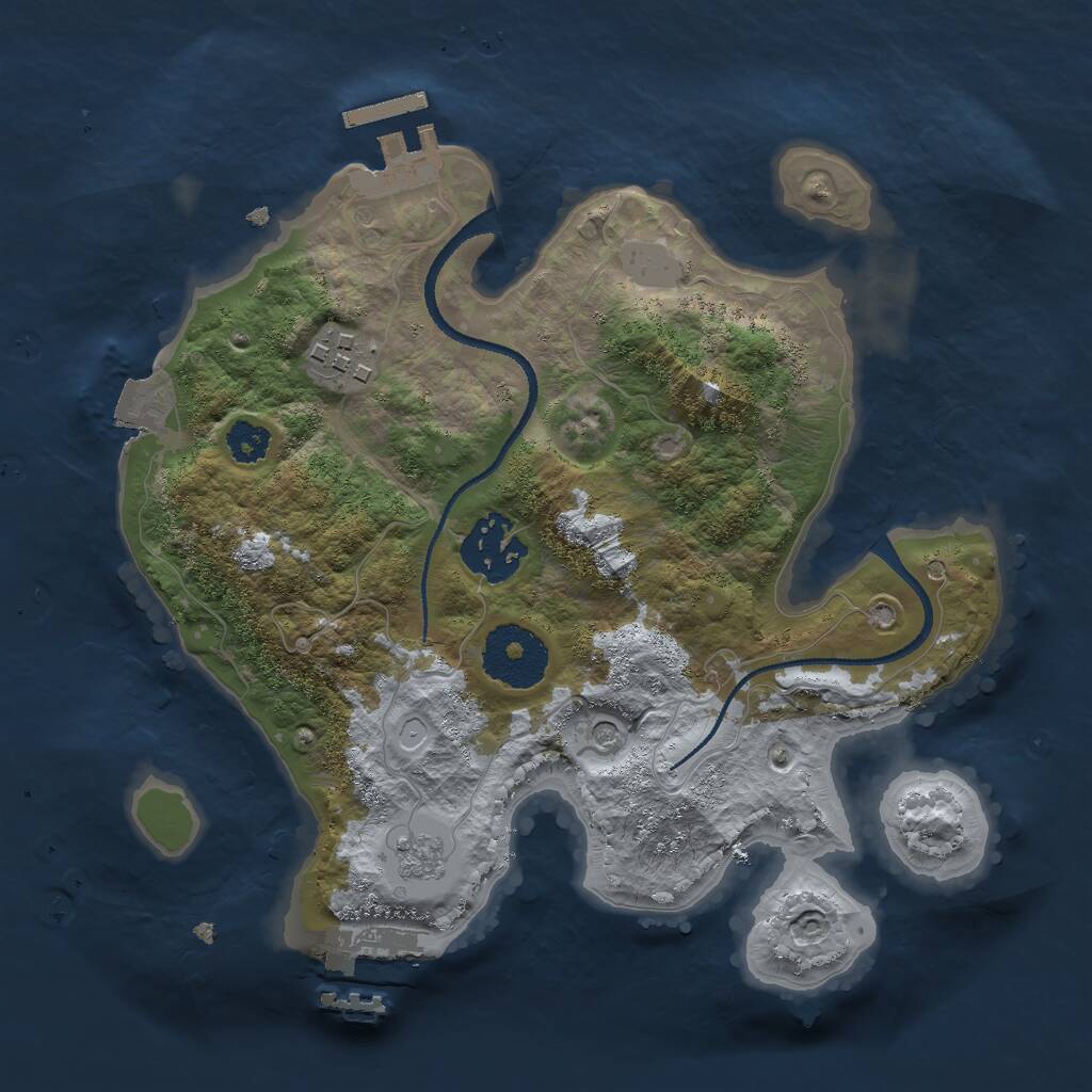 Rust Map: Procedural Map, Size: 2576, Seed: 50000, 7 Monuments