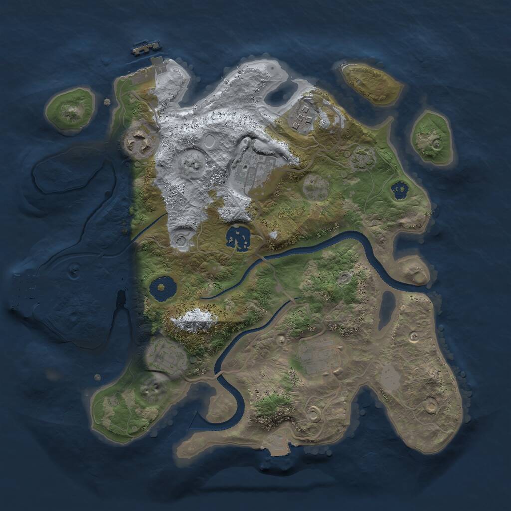 Rust Map: Procedural Map, Size: 3000, Seed: 65522, 11 Monuments