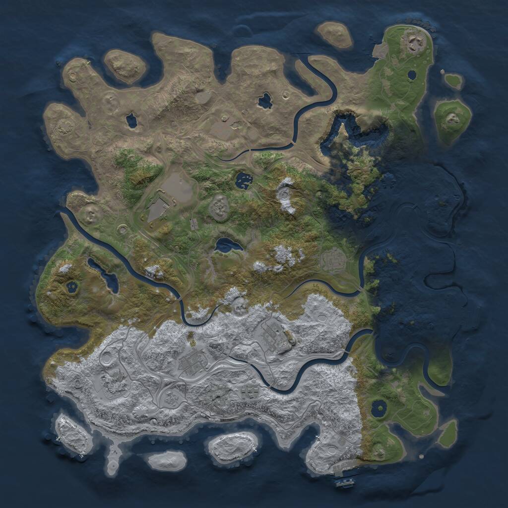 Rust Map: Procedural Map, Size: 4500, Seed: 3278879, 15 Monuments