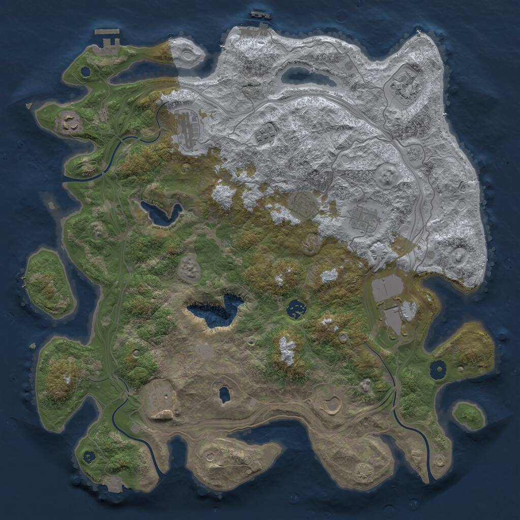 Rust Map: Procedural Map, Size: 4250, Seed: 1141426204, 16 Monuments