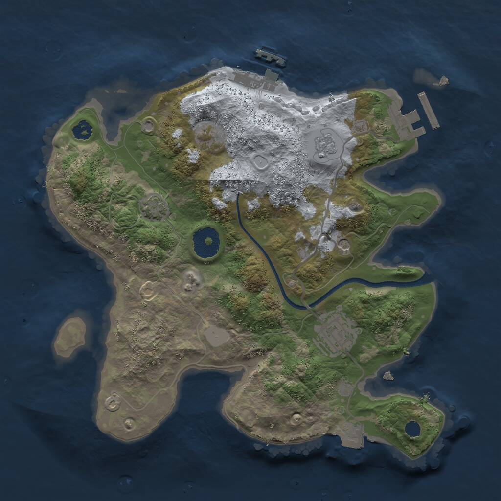 Rust Map: Procedural Map, Size: 2600, Seed: 1902331189, 7 Monuments