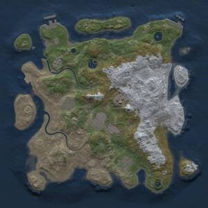 Thumbnail Rust Map: Procedural Map, Size: 3500, Seed: 1230824085, 12 Monuments