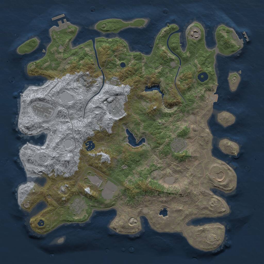 Rust Map: Procedural Map, Size: 4000, Seed: 8184358, 13 Monuments