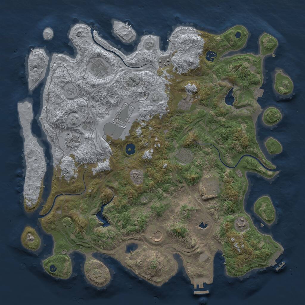 Rust Map: Procedural Map, Size: 4250, Seed: 1829, 16 Monuments