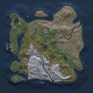 Thumbnail Rust Map: Procedural Map, Size: 3000, Seed: 32623, 11 Monuments