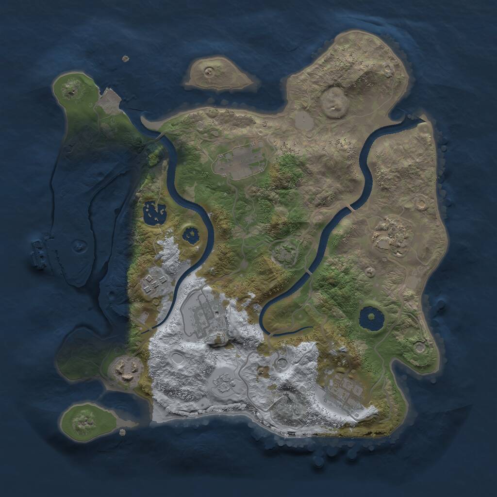 Rust Map: Procedural Map, Size: 3000, Seed: 32623, 12 Monuments