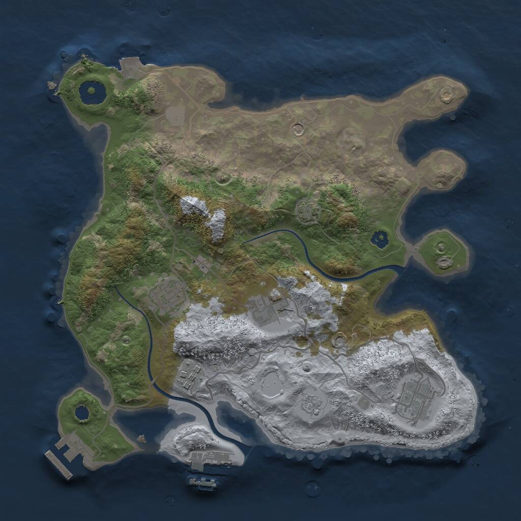 Rust Map: Procedural Map, Size: 3000, Seed: 94861, 10 Monuments