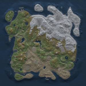 Thumbnail Rust Map: Procedural Map, Size: 4000, Seed: 70025, 15 Monuments