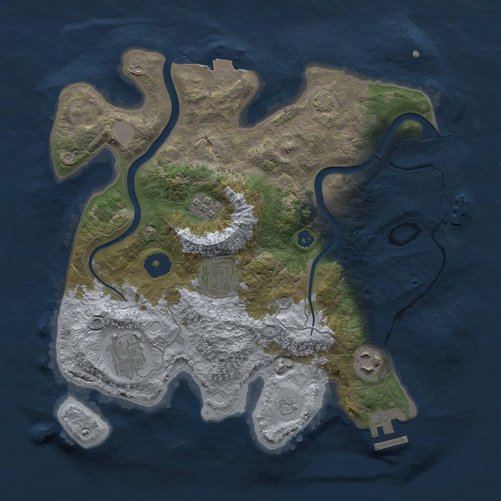 Rust Map: Procedural Map, Size: 3000, Seed: 502128212, 10 Monuments