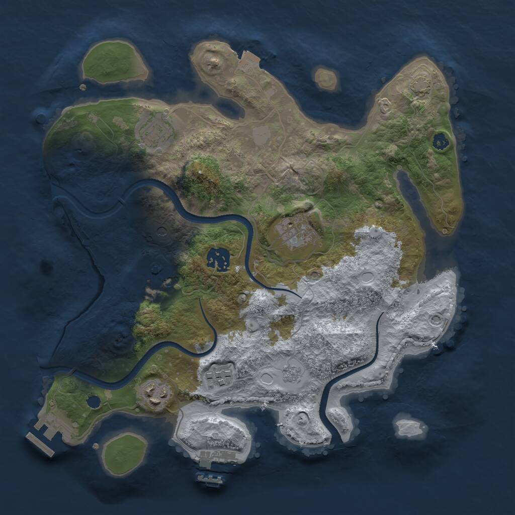 Rust Map: Procedural Map, Size: 3150, Seed: 481981, 12 Monuments
