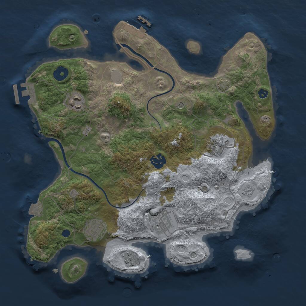 Rust Map: Procedural Map, Size: 3150, Seed: 481981, 12 Monuments