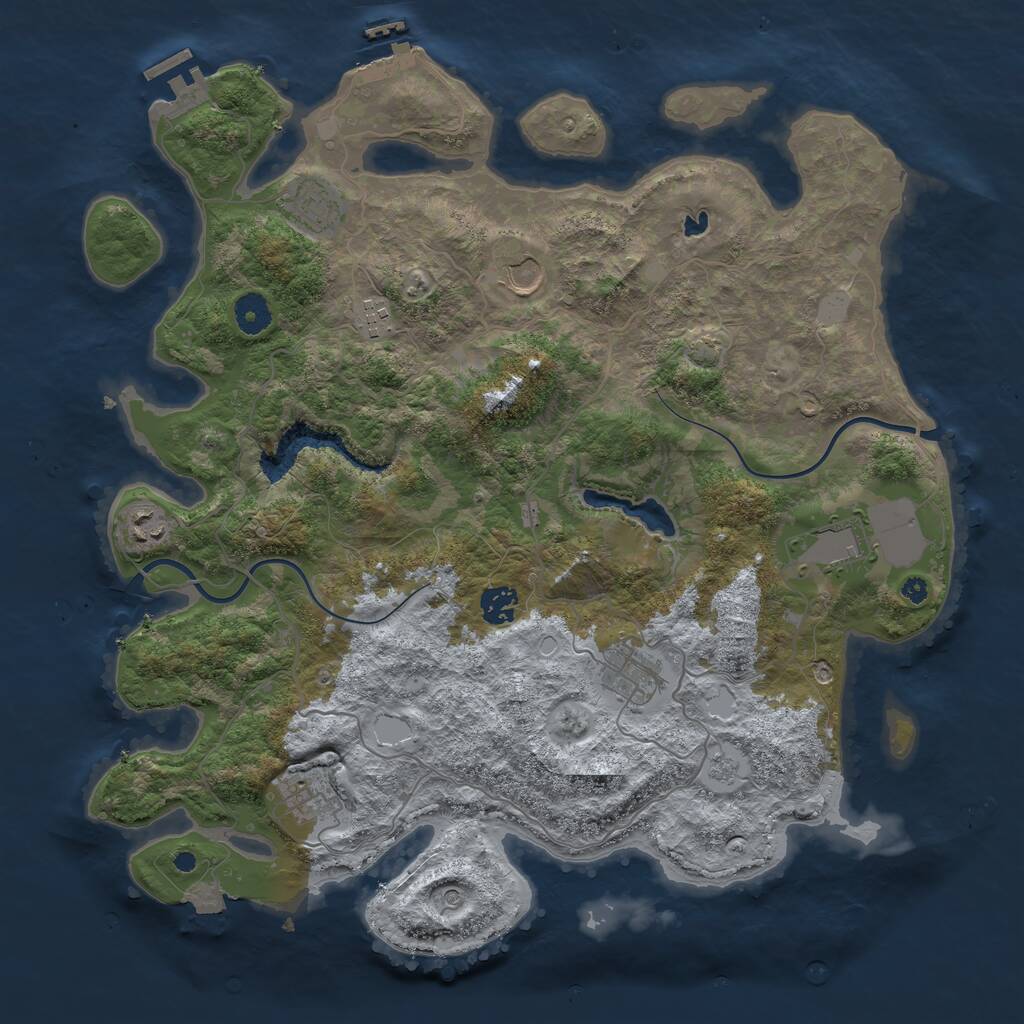 Rust Map: Procedural Map, Size: 4000, Seed: 2082307813, 16 Monuments