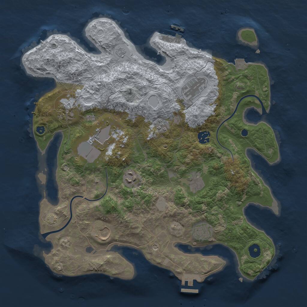 Rust Map: Procedural Map, Size: 3600, Seed: 1099, 15 Monuments