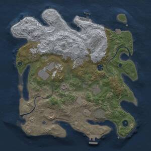 Thumbnail Rust Map: Procedural Map, Size: 3600, Seed: 1099, 15 Monuments