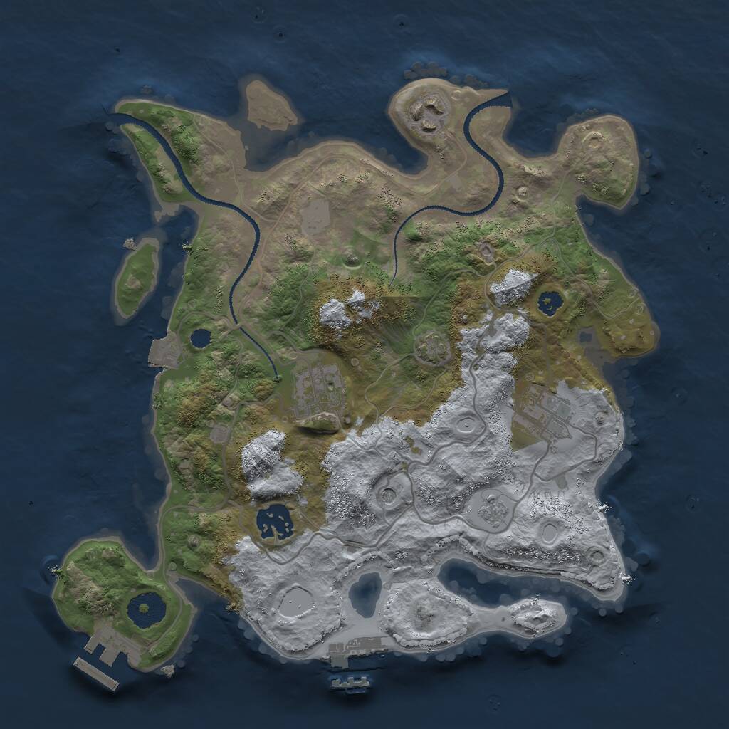 Rust Map: Procedural Map, Size: 3000, Seed: 611286781, 10 Monuments