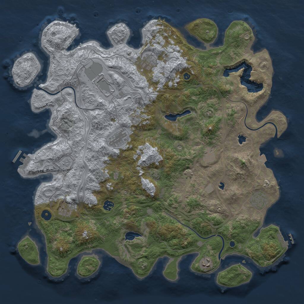 Rust Map: Procedural Map, Size: 4500, Seed: 227221016, 15 Monuments
