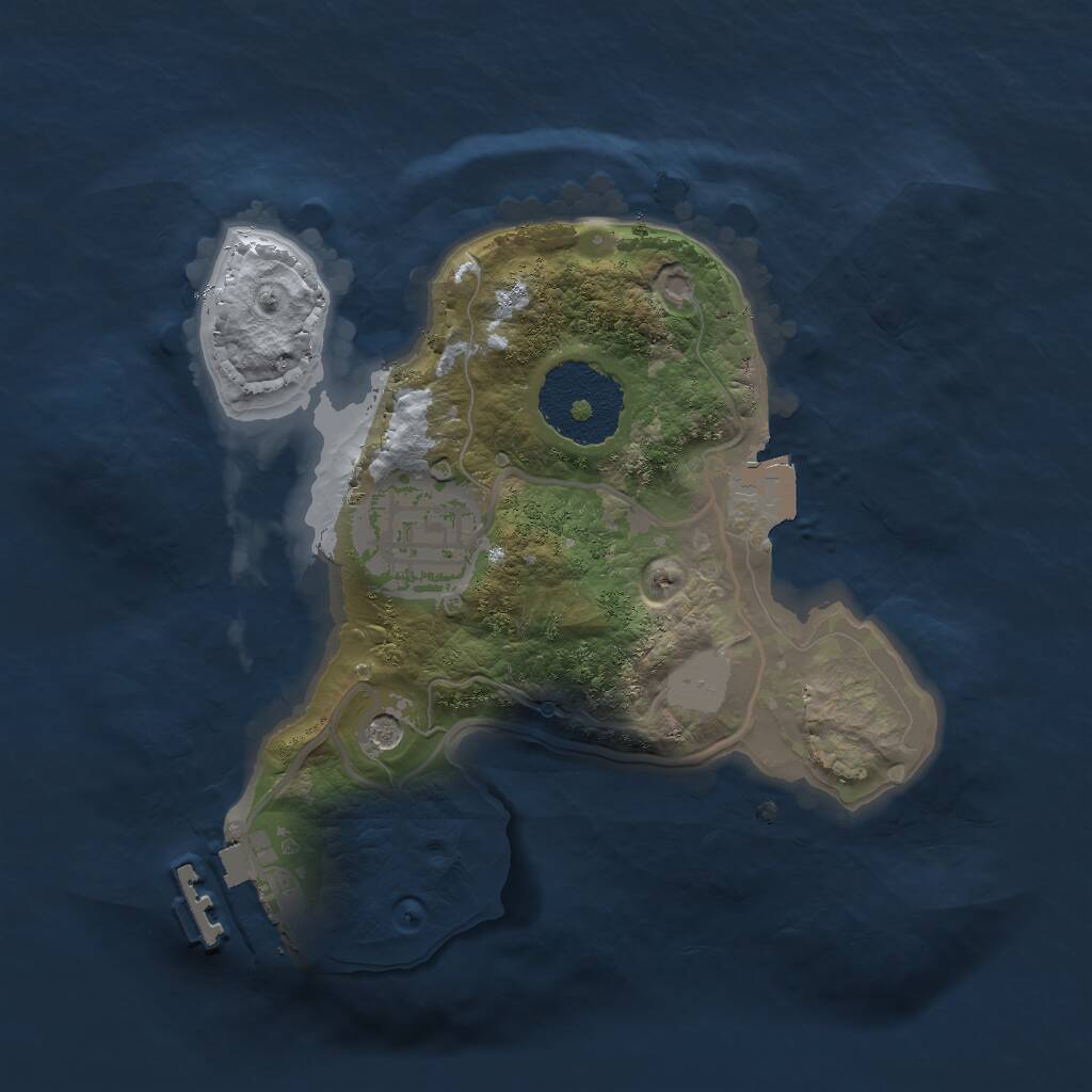Rust Map: Procedural Map, Size: 2000, Seed: 50005, 4 Monuments