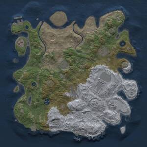 Thumbnail Rust Map: Procedural Map, Size: 3600, Seed: 12210, 14 Monuments