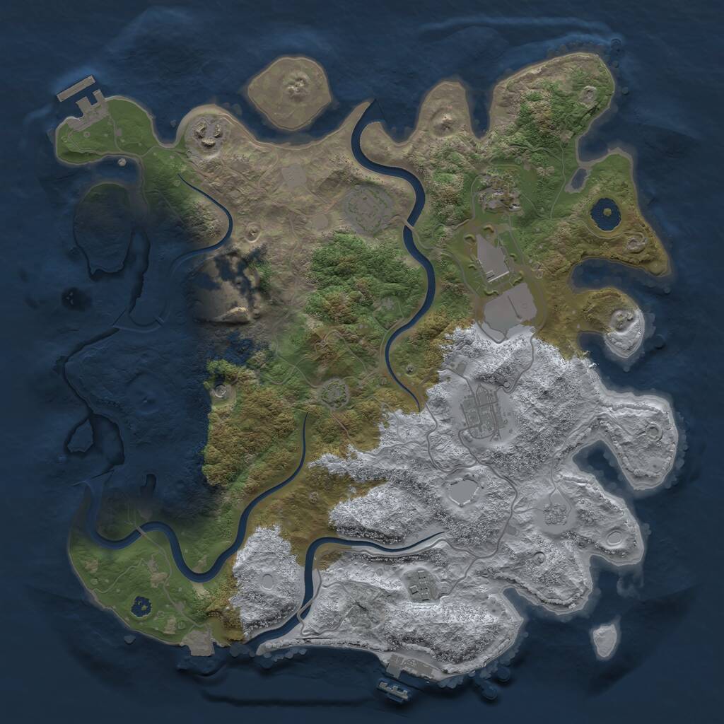Rust Map: Procedural Map, Size: 3600, Seed: 12210, 13 Monuments