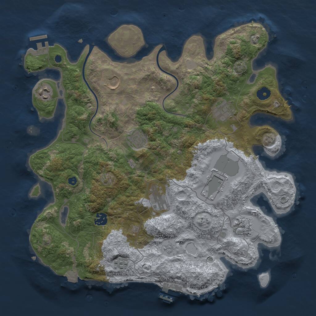 Rust Map: Procedural Map, Size: 3600, Seed: 12210, 14 Monuments