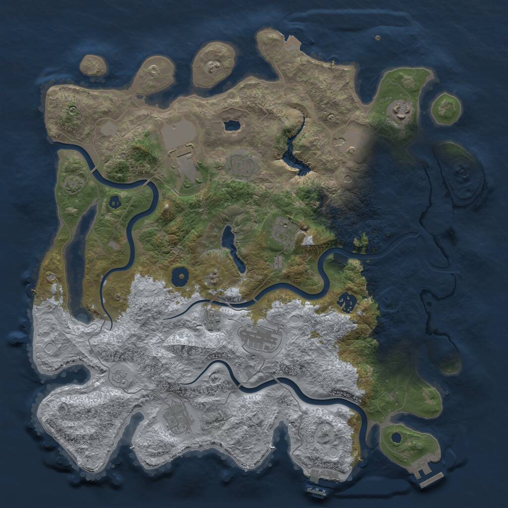 Rust Map: Procedural Map, Size: 4000, Seed: 1700805432, 15 Monuments