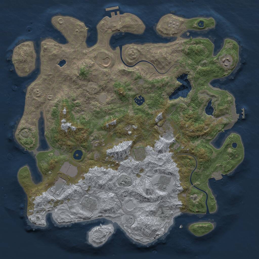 Rust Map: Procedural Map, Size: 4000, Seed: 98765113, 16 Monuments