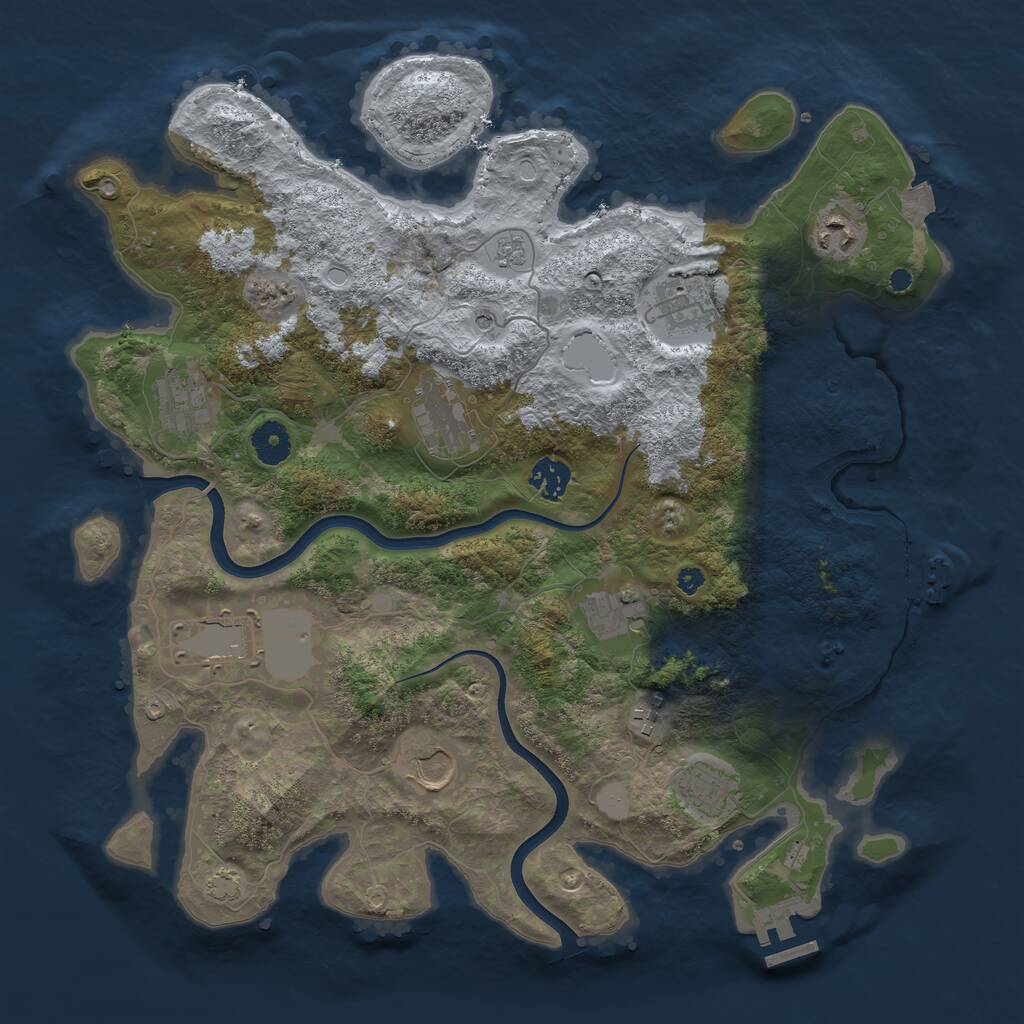Rust Map: Procedural Map, Size: 3800, Seed: 62472143, 16 Monuments
