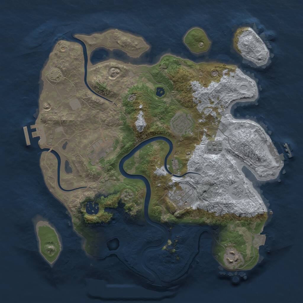 Rust Map: Procedural Map, Size: 3250, Seed: 1510223, 11 Monuments