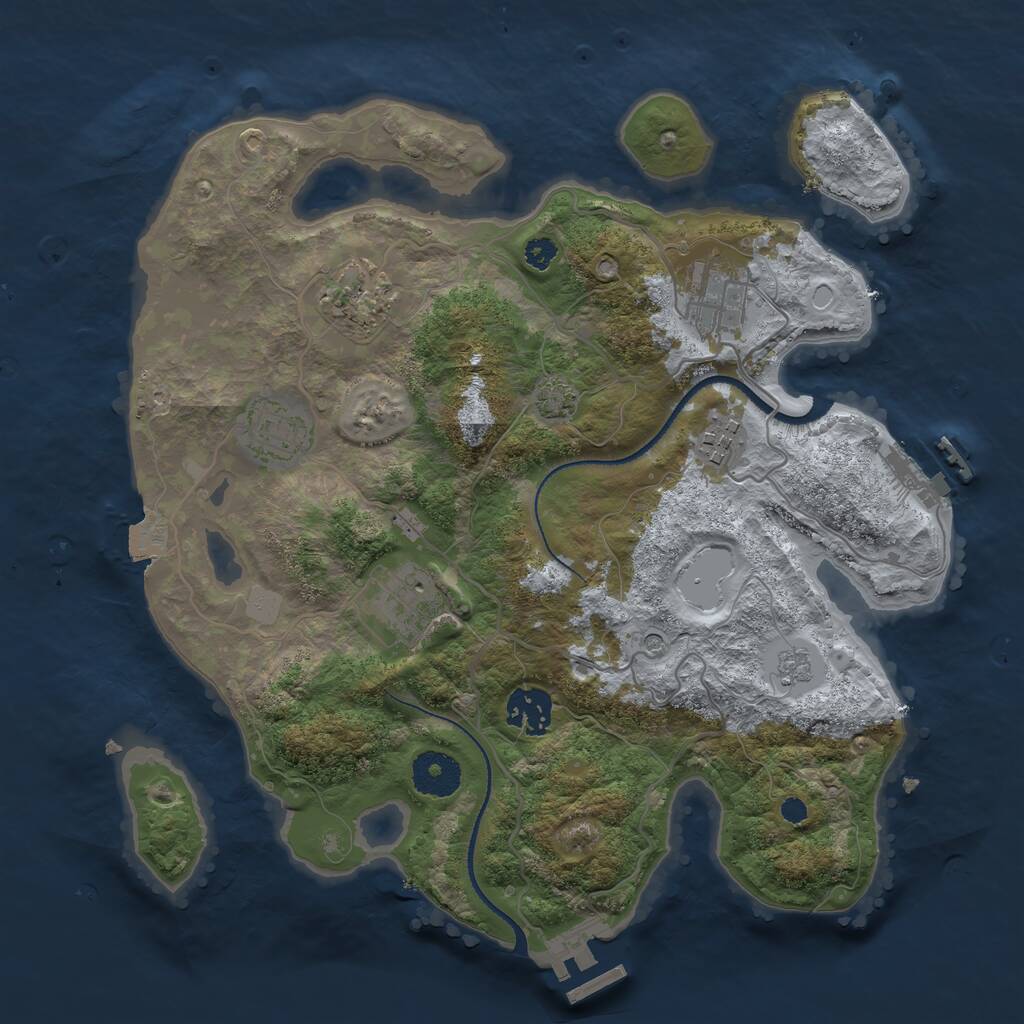 Rust Map: Procedural Map, Size: 3250, Seed: 1510223, 12 Monuments