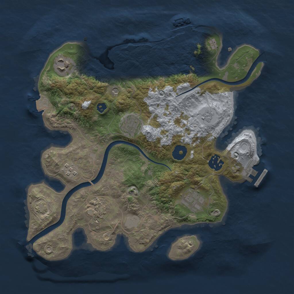 Rust Map: Procedural Map, Size: 3000, Seed: 6688, 12 Monuments