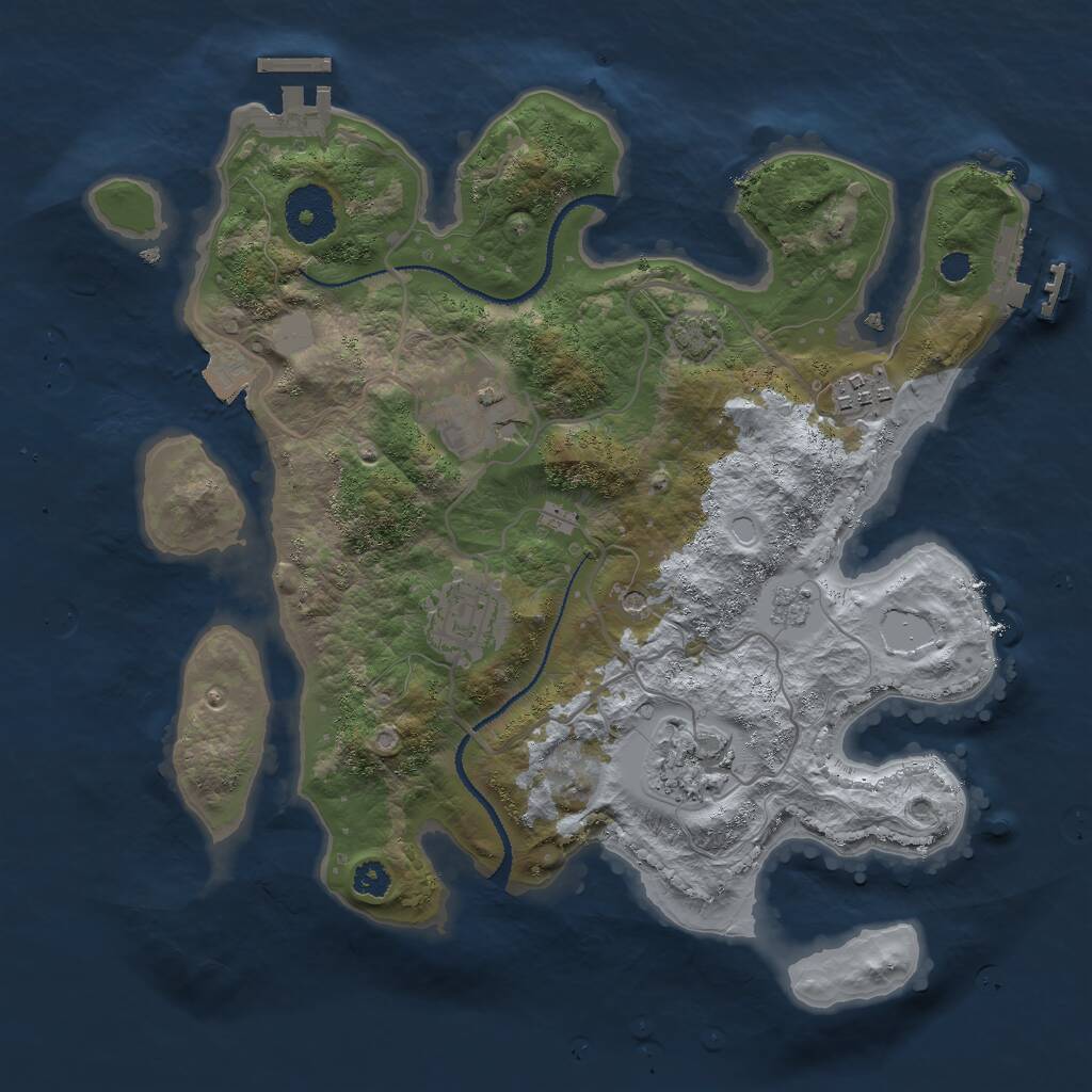 Rust Map: Procedural Map, Size: 3000, Seed: 260779248, 10 Monuments