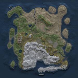 Thumbnail Rust Map: Procedural Map, Size: 3500, Seed: 370911970, 13 Monuments