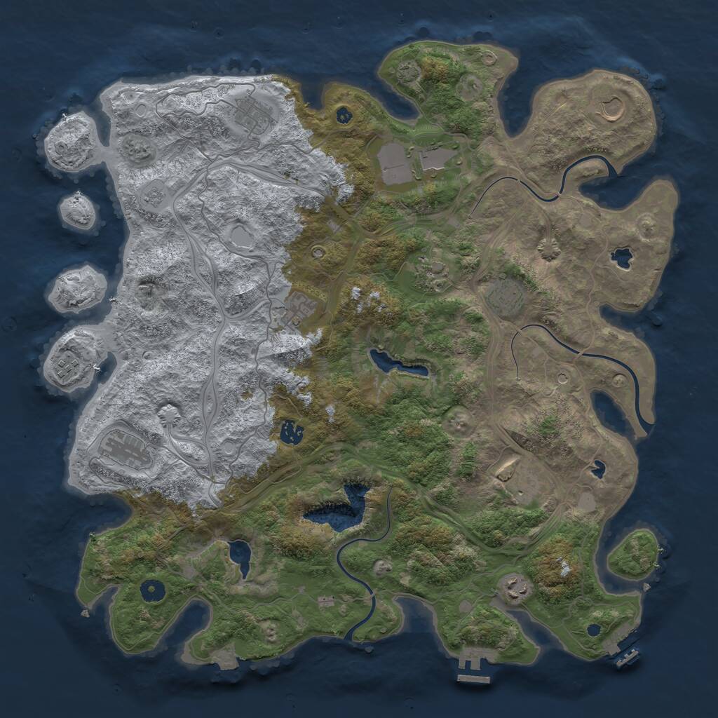 Rust Map: Procedural Map, Size: 4500, Seed: 31662706, 17 Monuments