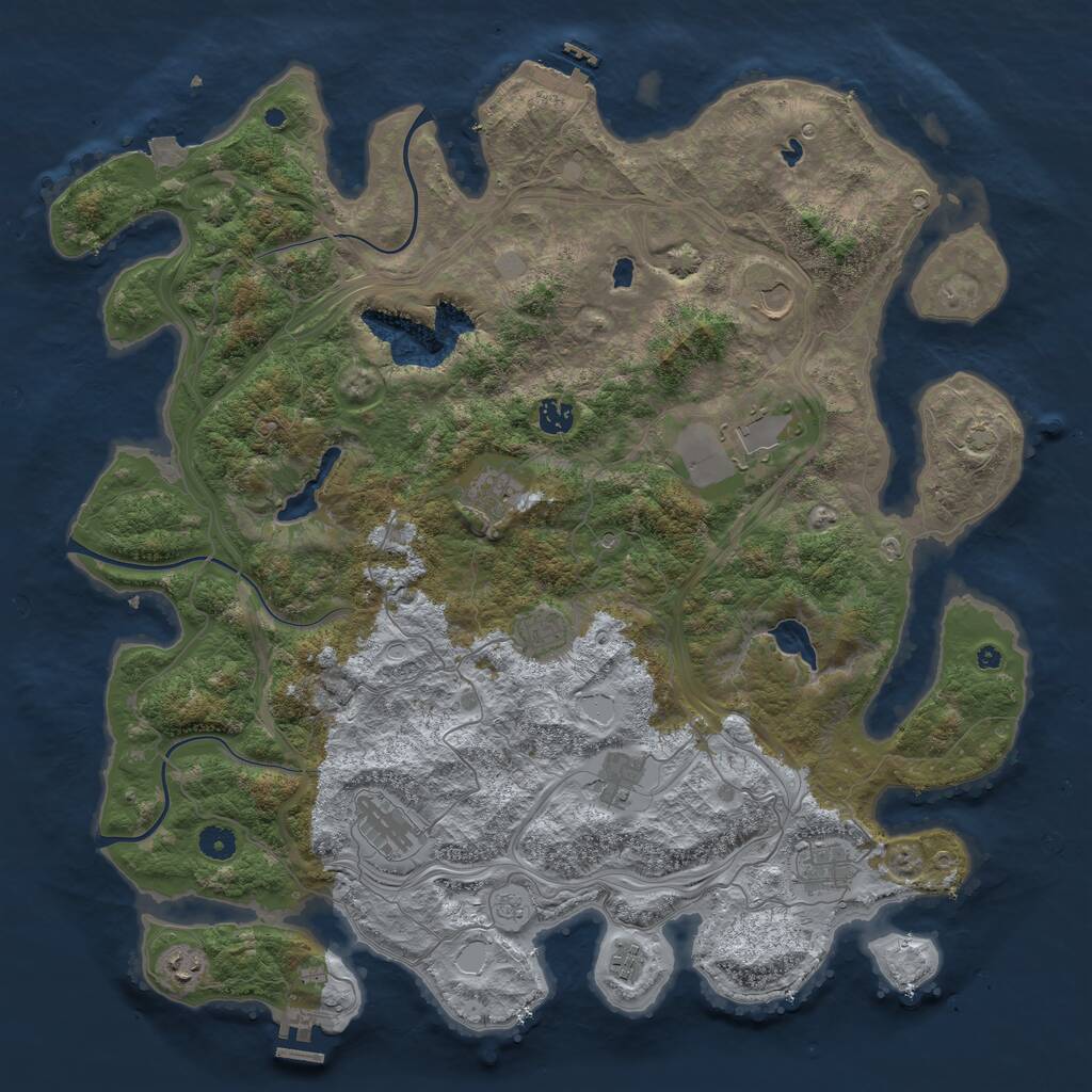 Rust Map: Procedural Map, Size: 4567, Seed: 235073083, 16 Monuments