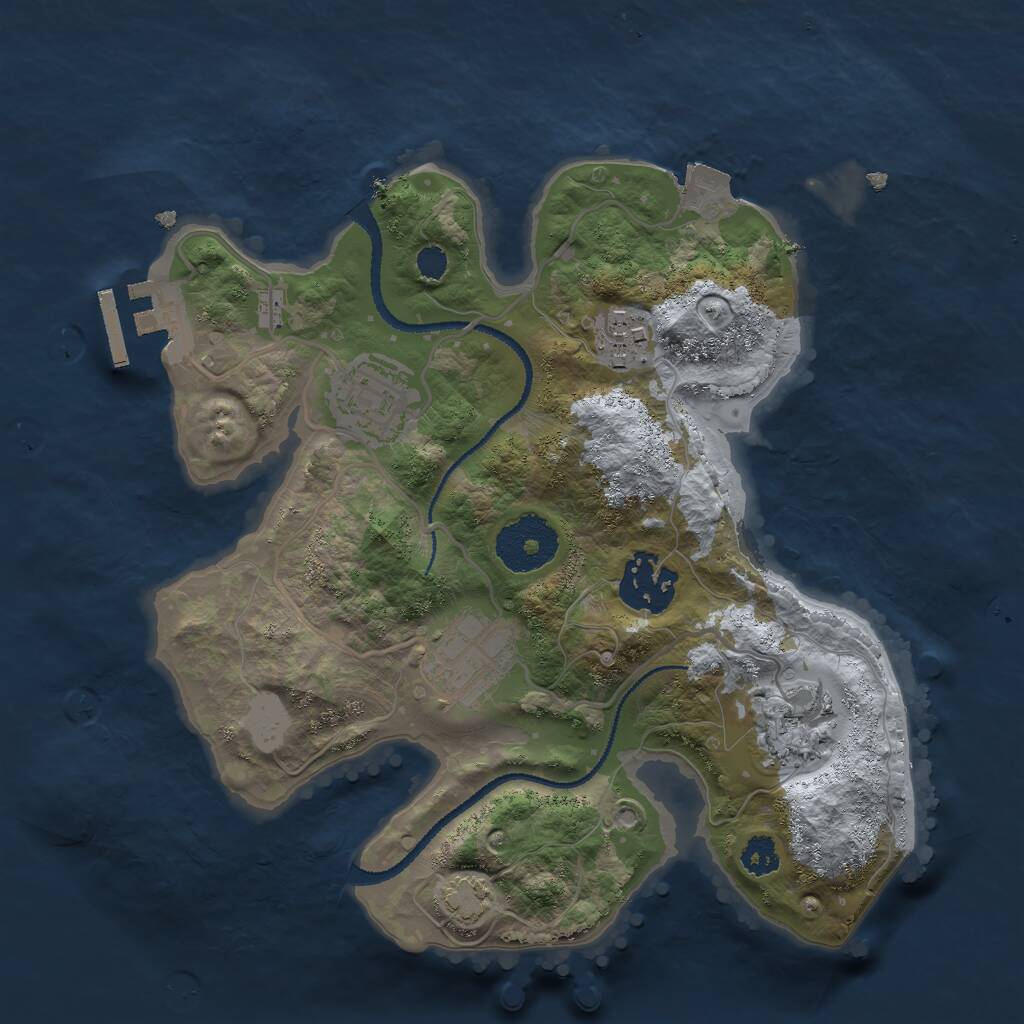 Rust Map: Procedural Map, Size: 2650, Seed: 246810, 8 Monuments