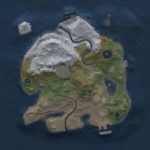 Thumbnail Rust Map: Procedural Map, Size: 2500, Seed: 723042842, 5 Monuments