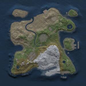 Thumbnail Rust Map: Procedural Map, Size: 2500, Seed: 1379863018, 7 Monuments